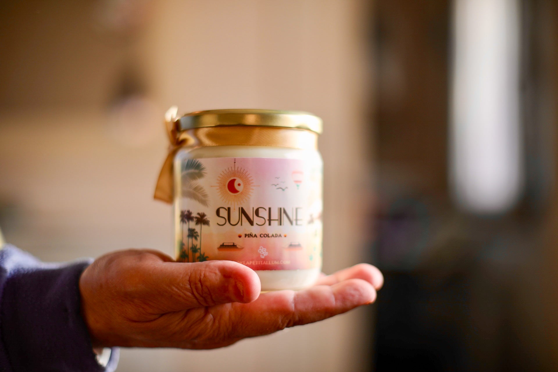 ❥ Vela de soja "Sunshine" 🌴☀ - Aroma piña colada -
