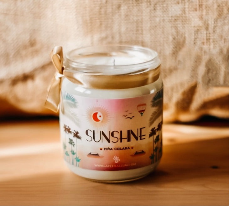❥ Vela de soja "Sunshine" 🌴☀ - Aroma piña colada -