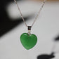 ❥ Colgante corazón de aventurina verde ♡ (Prosperidad, renovación, abundancia)