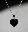 ❥ Colgante corazón obsidiana ♡ (Protección, equilibrio, autoconocimiento)