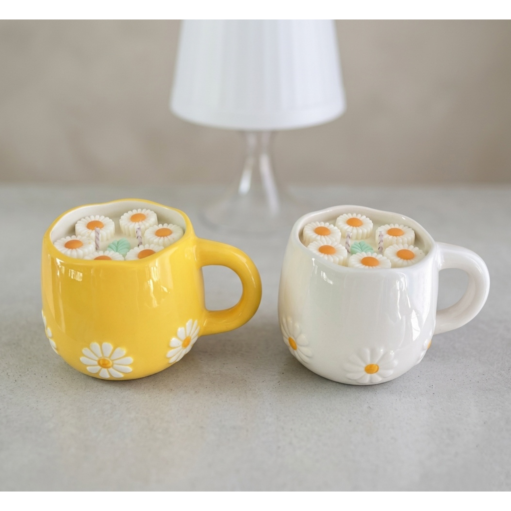 ❥  RESTOCK - Vela en taza floral | Edición limitada