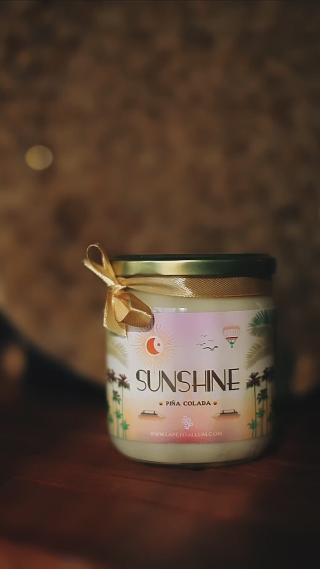 ❥ Vela de soja "Sunshine" 🌴☀ - Aroma piña colada -