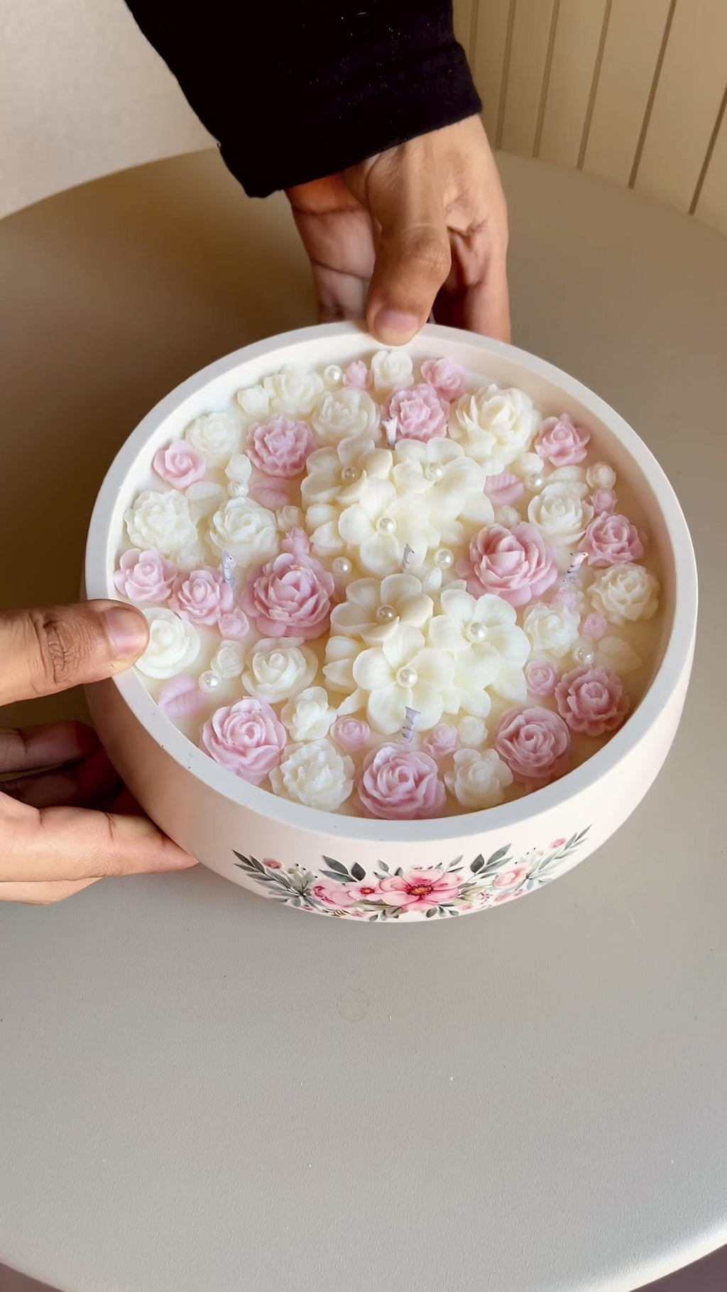 ❥ Vela GRETA ✨Jardín floral (tamaño XL)