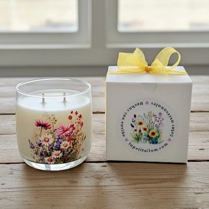 ❥ Vela soja, aroma: Frutal | Flor de azahar | Limón & lavanda