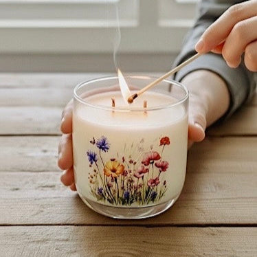 ❥ Vela soja, aroma: Frutal | Flor de azahar | Limón & lavanda