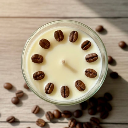 ❥ Vela aroma café en vaso reciclado ♻️