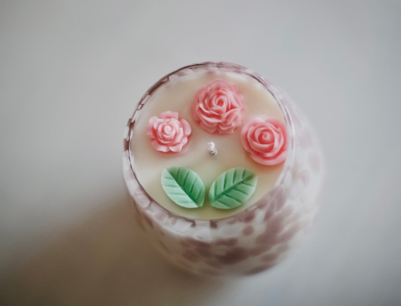 ❥ Bougie florale en verre décoratif 🌸 (Nouveau)